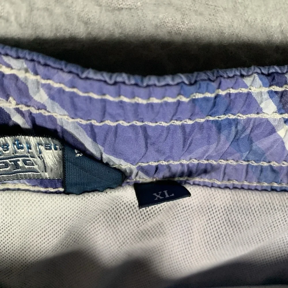 Vtg Polo Ralph Lauren Swim Trunks Mens XL Blue Plaid Mesh Lined Y2K 4 In